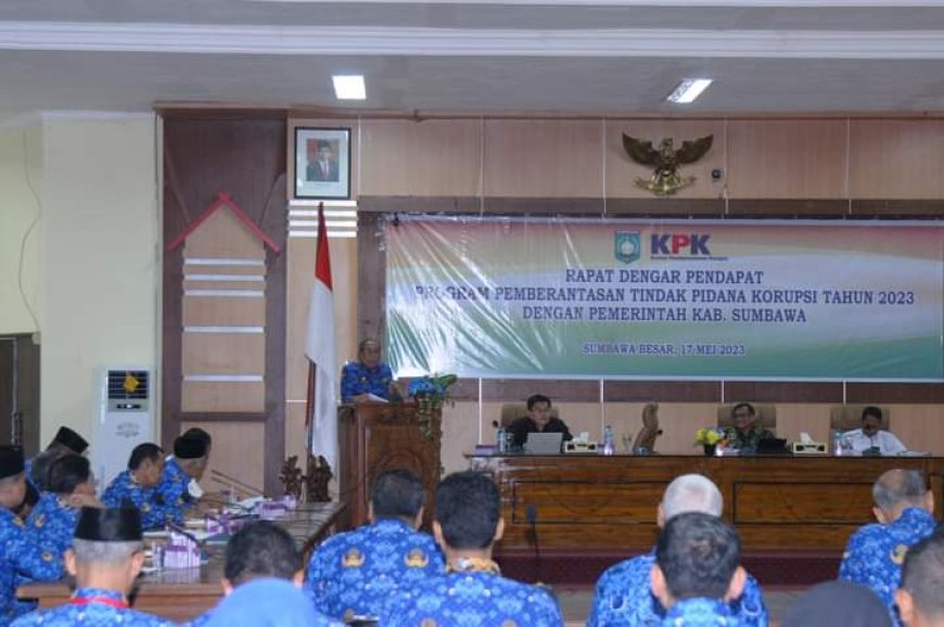 Pemda Sumbawa Ikuti Rapat Dengar Pendapat Program  Pemberantasan Korupsi dengan KPK