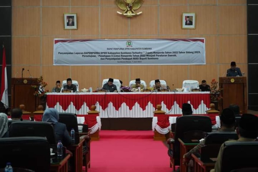 Bapemperda  DPRD Sumbawa Laporkan Hasil Pembahasan  7 Ranperda