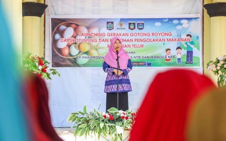 Launching Dapur Stunting di Desa Aik Berik, Bunda Niken : Efeknya Besar untuk Masa Depan Anak-Anak