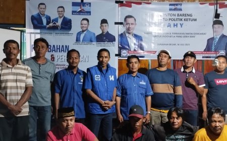 Jalin Silaturrahmi Dan Penguatan Kader,Wakil Ketua I DPC Demokrat Yasin Musamma Gelar Nonton Bareng Pidato Politik AHY