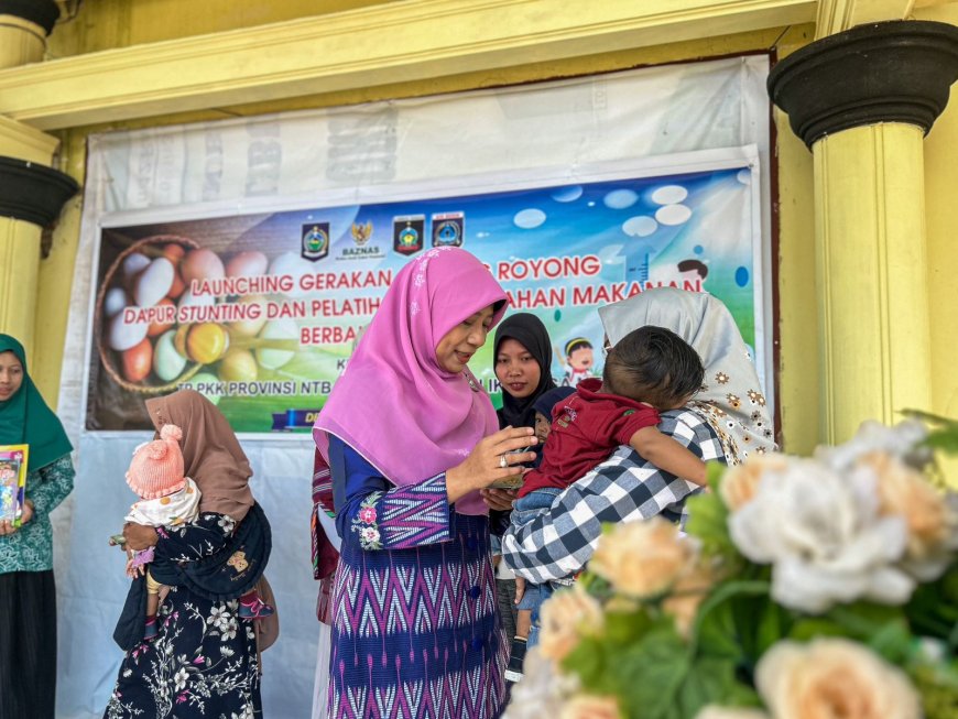 Launching Dapur Stunting di Desa Aik Berik, Bunda Niken : Efeknya Besar untuk Masa Depan Anak-Anak