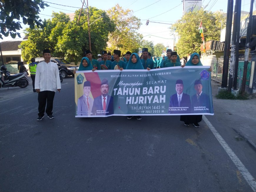 Sambut Tahun baru Islam 1445 H Kemenag Kab.Sumbawa Gelar Pawai Karnaval