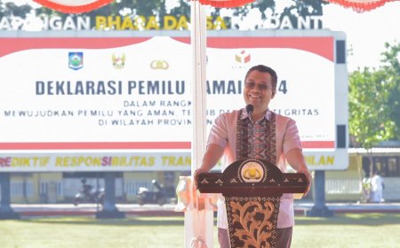 Wujudkan Pemilu Aman, Damai dan Berintegritas, Gubernur NTB Hadiri Deklarasi Pemilu Damai 2024