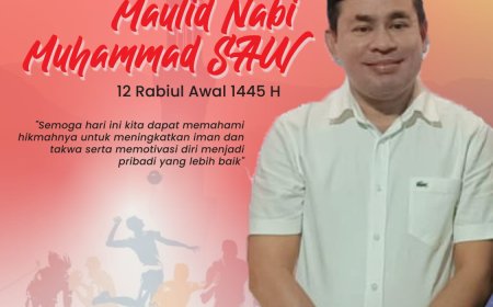 Ketua KONI Sumbawa dan Pengurus  Mengucapkan Selamat Memperingati Maulid Nabi Muhammad SAW 12 Rabiul Awal 1445 Hijriyah