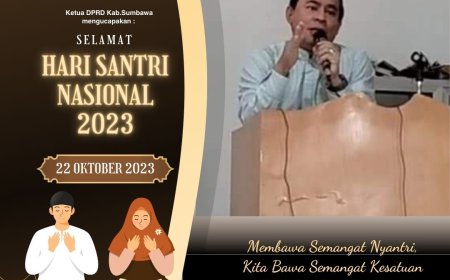 Ketua DPRD Sumbawa mengucapakan Selamat Hari Santri Nasional 2023