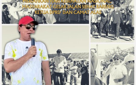 Meriahkan Hari Kesehatan Nasional,  Masyarakat Gelar Jalan Sehat Bareng Ketua DPRD  dan Camat Alas