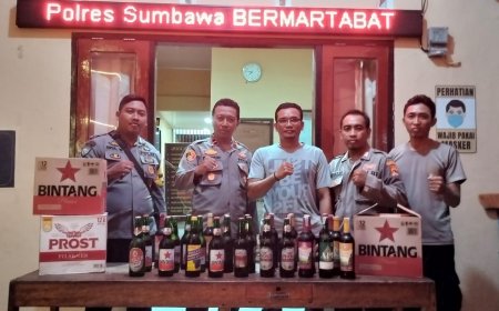 Cipta Kondisi Aman Jelang Nataru 2023, Polsek Sumbawa Gelar Razia Miras