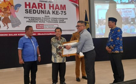 Pemkab Sumbawa Raih Penghargaan   Kabupaten Peduli HAM Tahun 2023