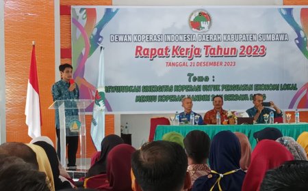 Gelar Rakerda tahun 2023, Dekopinda Sumbawa Mengajak Gerakan Koperasi dan Stakeholder Perkuat Sinergitas untuk Penguatan Ekonomi Lokal