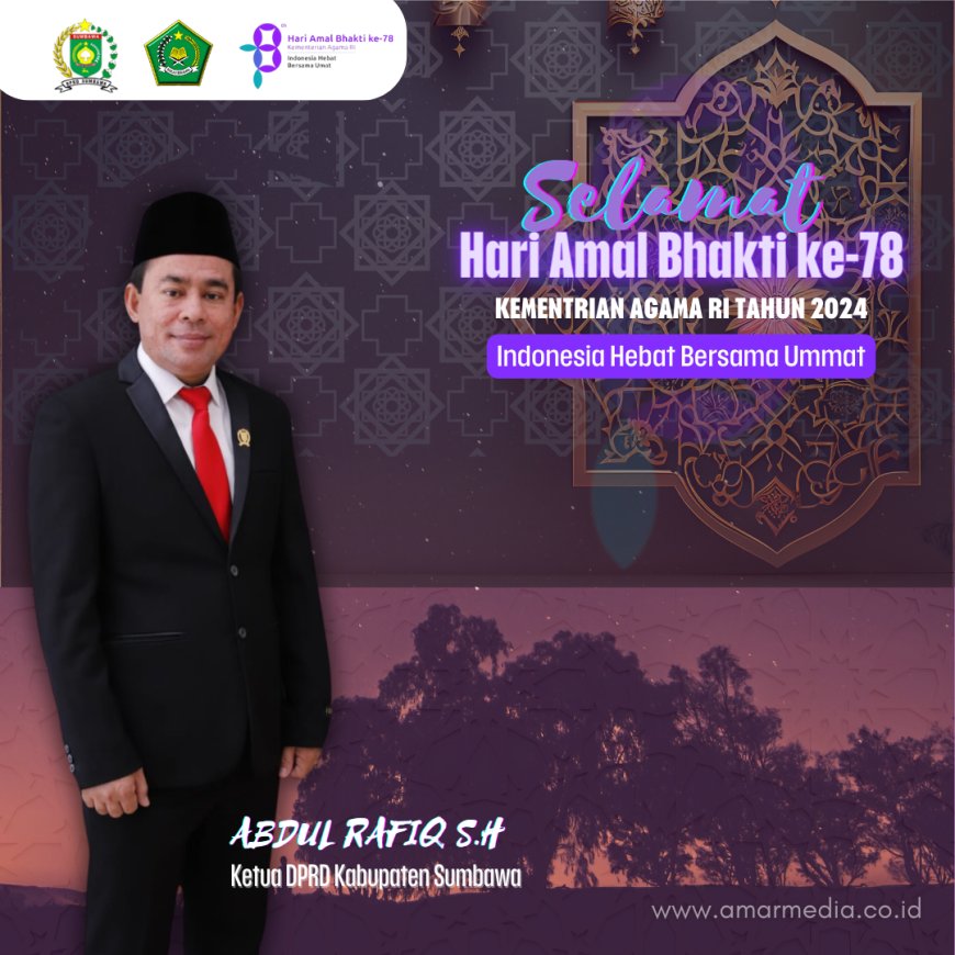 Ketua DPRD Kabupaten Sumbawa Mengucapkan Selamat HAB 78