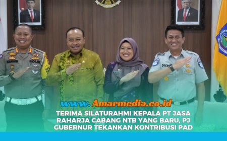 Terima Silaturahmi Kepala PT Jasa Raharja Cabang NTB Yang Baru, Pj Gubernur Tekankan Kontribusi PAD