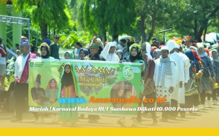 Meriah ! Karnaval Budaya HUT Sumbawa Diikuti 10.000 Peserta