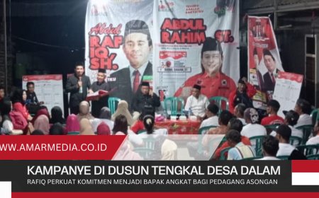 Kampanye di Dusun Tengkal Desa Dalam  Rafiq Perkuat Komitmen Menjadi Bapak Angkat Bagi Pedagang Asongan