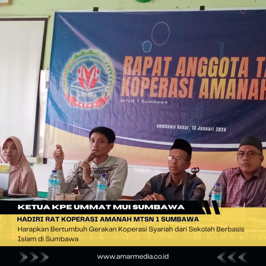 Ketua KPE Ummat MUI Sumbawa Hadiri RAT Koperasi Amanah MTsN 1 Sumbawa