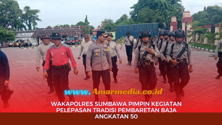 Wakapolres Sumbawa Pimpin Kegiatan Pelepasan Tradisi Pembaretan Baja Angkatan 50