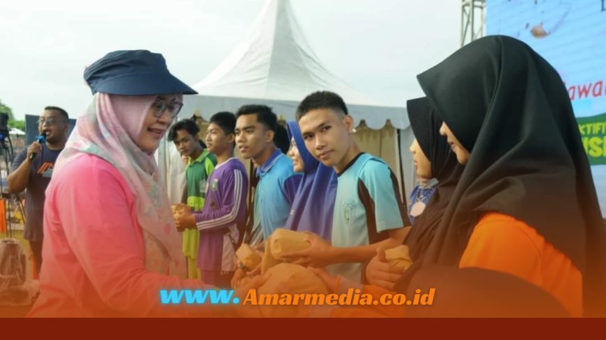 Meriah! Senam Gemilang diikuti Ribuan Pelajar Se Kabupaten Sumbawa  Wabup Hj Novy Berpesan Jaga Kesehatan