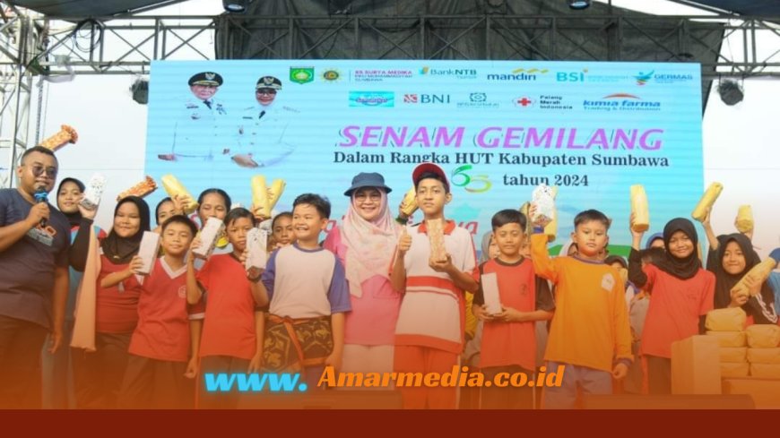 Meriah! Senam Gemilang diikuti Ribuan Pelajar Se Kabupaten Sumbawa  Wabup Hj Novy Berpesan Jaga Kesehatan
