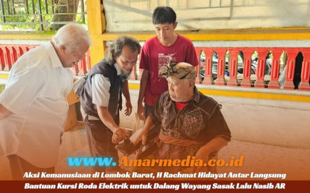 Aksi Kemanusiaan di Lombok Barat, H Rachmat Hidayat Antar Langsung Bantuan Kursi Roda Elektrik untuk Dalang Wayang Sasak Lalu Nasib AR