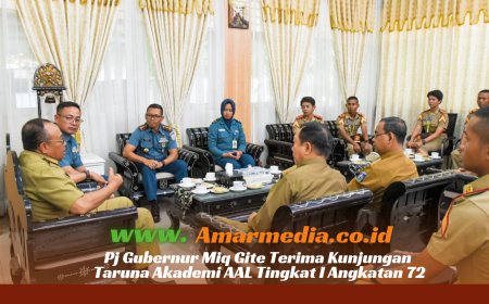 Pj Gubernur Miq Gite Terima Kunjungan Taruna Akademi AAL Tingkat I Angkatan 72