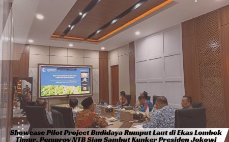 Showcase Pilot Project Budidaya Rumput Laut di Ekas Lombok Timur, Pemprov NTB Siap Sambut Kunker Presiden Jokowi