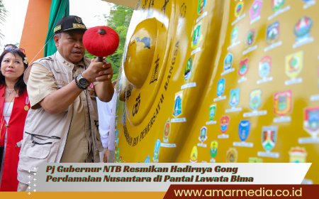Pj Gubernur NTB Resmikan Hadirnya Gong Perdamaian Nusantara di Pantai Lawata Bima