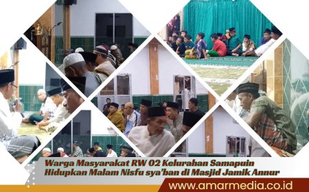 Warga Masyarakat RW 02 Kelurahan Samapuin  Hidupkan Malam Nisfu sya'ban di Masjid Jamik Annur