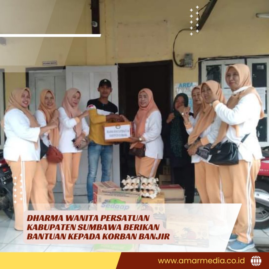Dharma Wanita Persatuan Kabupaten Sumbawa Berikan Bantuan Kepada Korban Banjir