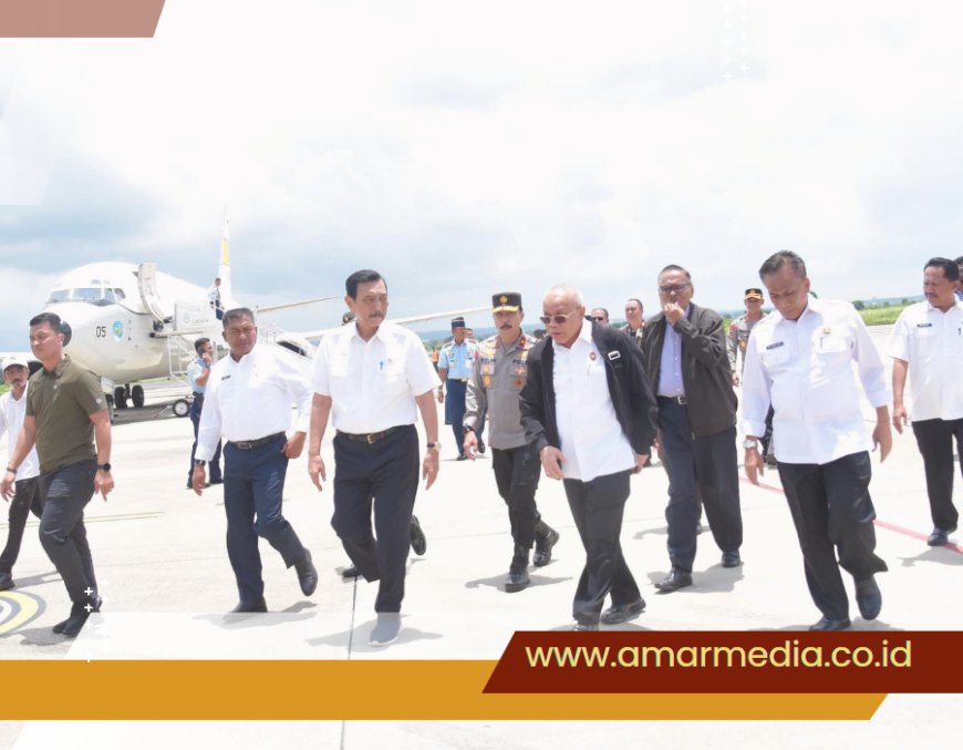 Pj Sekda NTB Sambut Kedatangan Menko Marves RI Luhut  Binsar Panjaitan