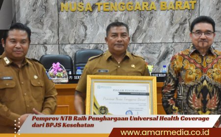 Pemprov NTB Raih Penghargaan Universal Health Coverage dari BPJS Kesehatan