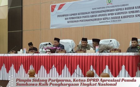 Pimpin Sidang Paripurna, Ketua DPRD Apresiasi Pemda Sumbawa Raih Penghargaan Tingkat Nasional