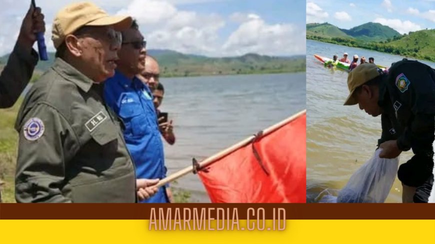Hidupkan Pariwisata, Bupati Sumbawa Buka Balap Sampan Bankarera serta Pelepasan Bibit Ikan di Bendungan Gapit