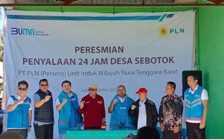 Bupati Bersama Kadis ESDM Provinsi NTB Resmikan Pelayanan Listrik 24 Jam di Desa Sebotok - Pulau Moyo