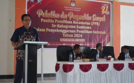 Bupati Sumbawa Hadiri Pelantikan 120 PPK Kecamatan SE Kabupaten Sumbawa
