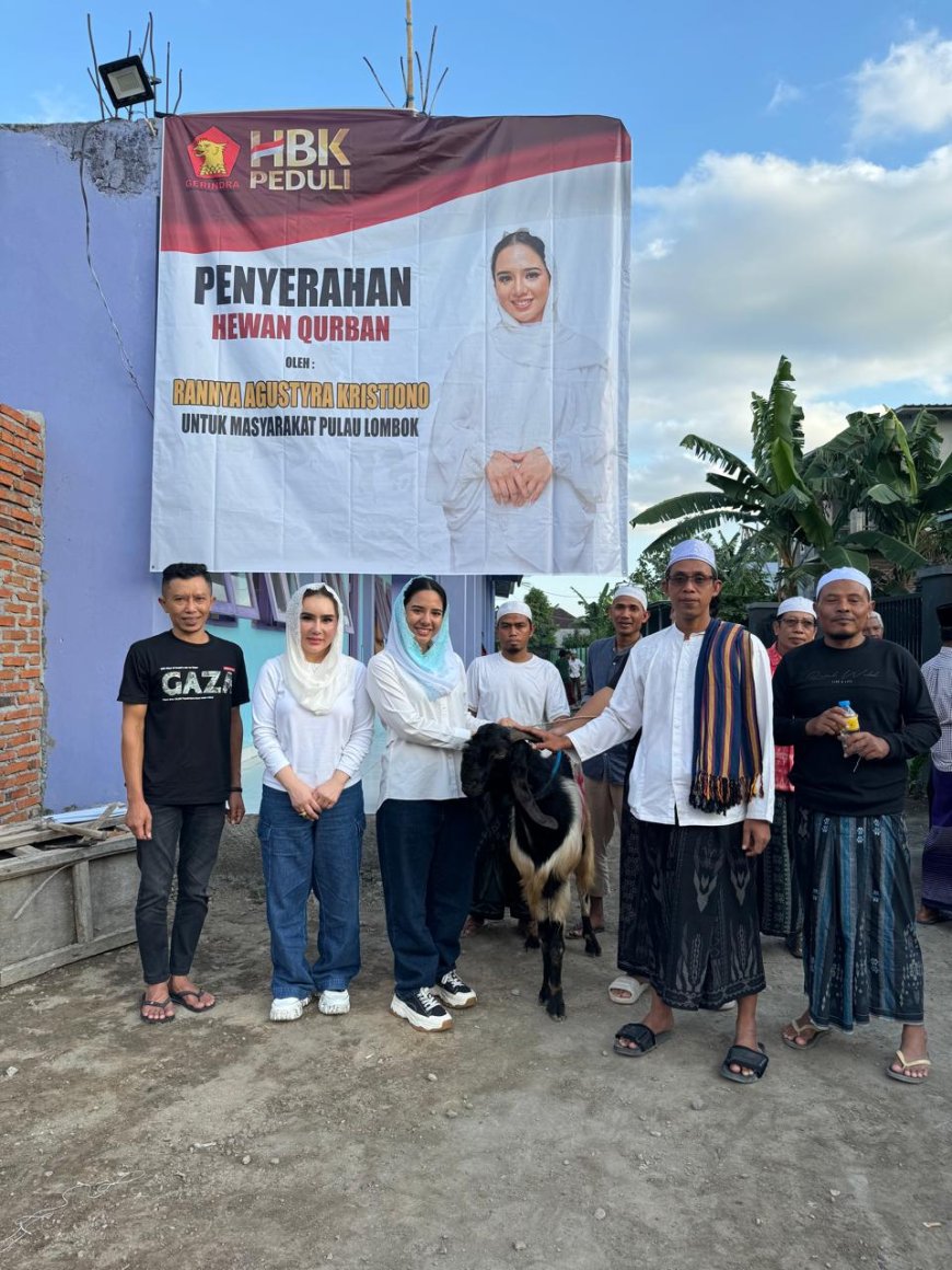 Terus Wujudkan Kepedulian ke Masyarakat Lombok, Rannya dan HBK Peduli Serahkan Hewan Kurban