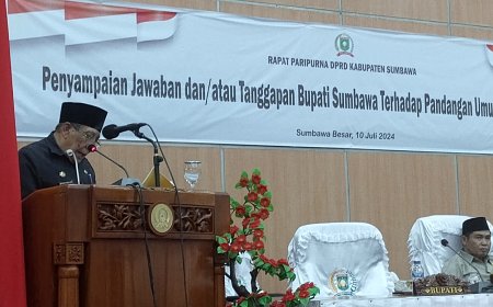 Jawaban Bupati Sumbawa terhadap Pandangan Umum Fraksi Partai Gerindra  atas Raperda Pertanggungjawaban Pelaksanaan APBD Tahun Anggaran 2023