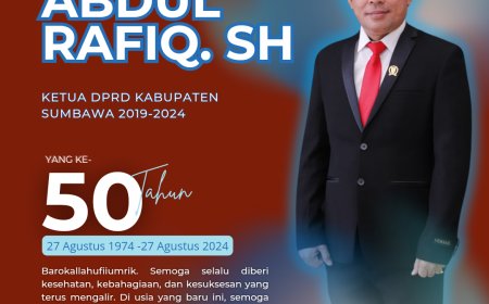 Pimpinan Redaksi Amarmedia mengucapkan Selamat Ulang Tahun Ketua DPRD Kabupaten Sumbawa 2019-2024 Bapak Abdul Rafiq SH