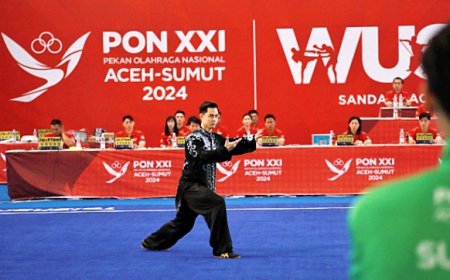 Tim Atlet Wushu Sumut Persembahkan Emas Perdana di Ajang Bergengsi PON XXI Tahun 2024