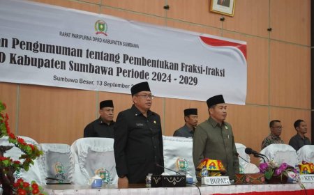 DPRD Sumbawa  Gelar Paripurna Umumkan Pembentukan Fraksi - fraksi DPRD Kabupaten Sumbawa