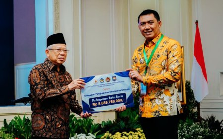 Pj. Bupati Batu Bara Terima penghargaan Kategori daerah Berkinerja Baik dalam penghapusan Kemiskinan Ekstrem Tahun 2024