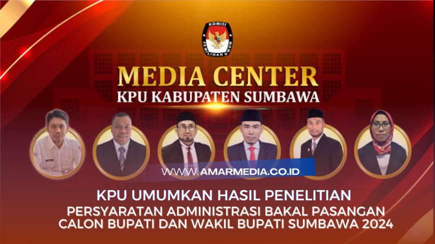 KPU Umumkan Hasil Penelitian Persyaratan Administrasi Bakal Pasangan Calon Bupati dan Wakil Bupati Sumbawa 2024