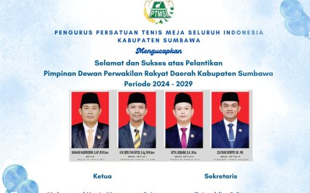 Pengurus PTMSI   Kabupaten Sumbawa Mengucapkan Selamat Atas Pelantikan Pimpinan DPRD Kabupaten Sumbawa Periode 2024-2029