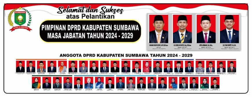 Anggota DPRD Kabupaten Sumbawa Mengucapkan Selamat Dan Sukses Pelantikan Pimpinan DPRD Kabupaten Sumbawa Masa Jabatan 2024-2029
