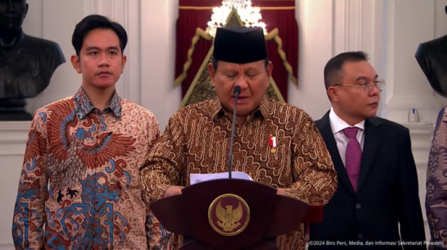 Presiden Prabowo Subianto Umumkan Susunan Kabinet Merah-Putih, di Istana Negara Jakarta
