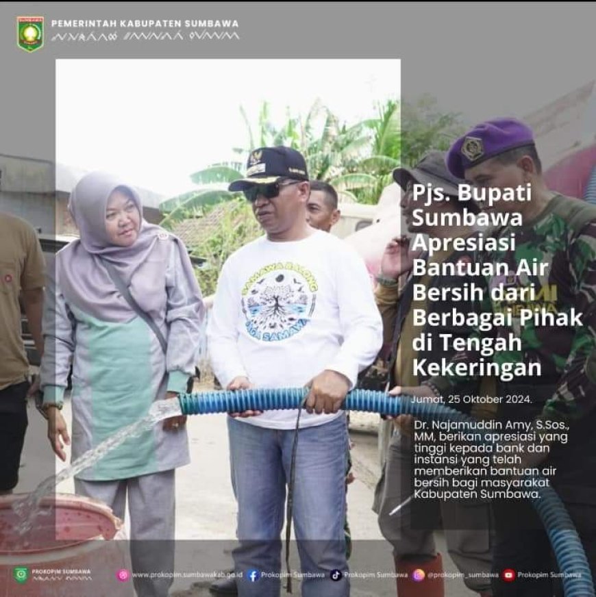 Pjs. Bupati Sumbawa Apresiasi Bantuan Air Bersih dari Berbagai Pihak di Tengah Kekeringan