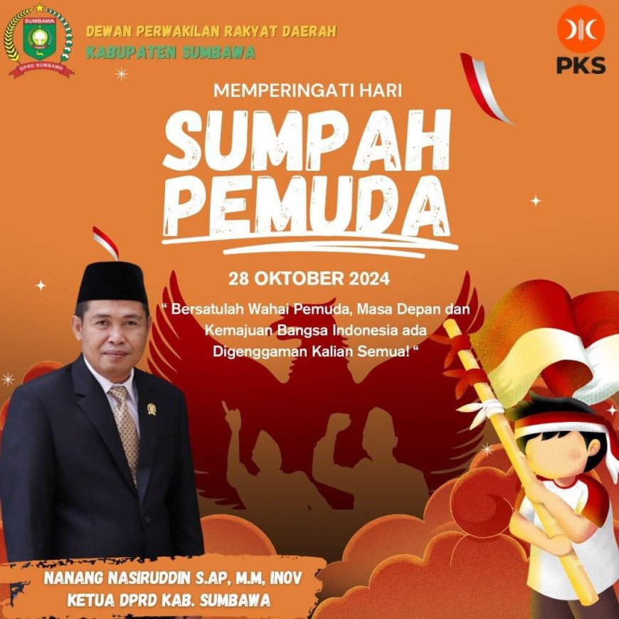 Ketua DPRD Ajak Hari Sumpah Pemuda Tahun 2024 Membangun Sumbawa