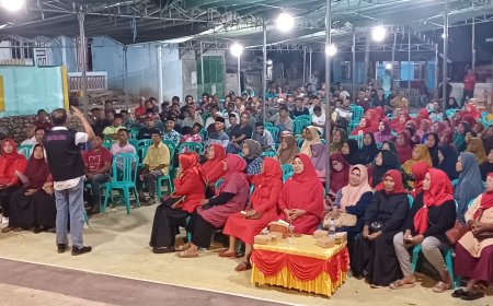 Kampanye   di Desa  Sabedo Utan. Rafiq Sahril Sampaikan Program Unggulan dan Siap Tuntaskan Perbaikan Jalan