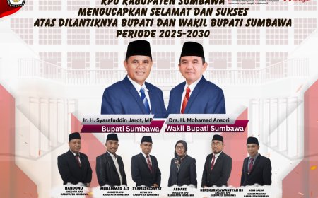 KPU Sumbawa Mengucapkan Selamat dan Sukses Atas Dilantiknya Bupati dan Wakil Bupati Sumbawa Periode 2025 - 2030