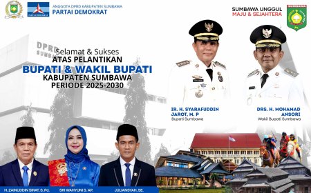 Anggota DPRD Kabupaten Sumbawa Dari Partai Demokrat Mengucapkan Selamat atas Pelantikan Bupati dan Wakil Bupati Sumbawa