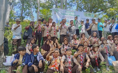 Pemda Sumbawa,MUI, PD Hidayatullah, Santri dan Gerakan Pramuka  Bersatu Menanam Ratusan Pohon