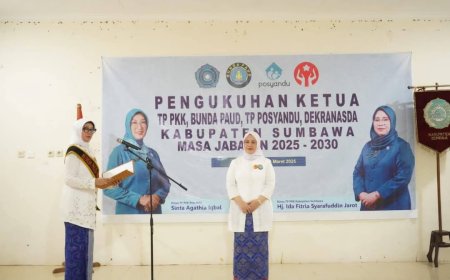 Ketua TP PKK Provinsi Kukuhkan HJ. Ida Fitria Syarafuddin Jarot Sebagai Ketua TP PKK Kabupaten Sumbawa